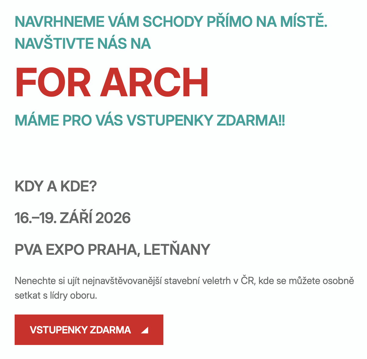 Zveme Vás na For Arch